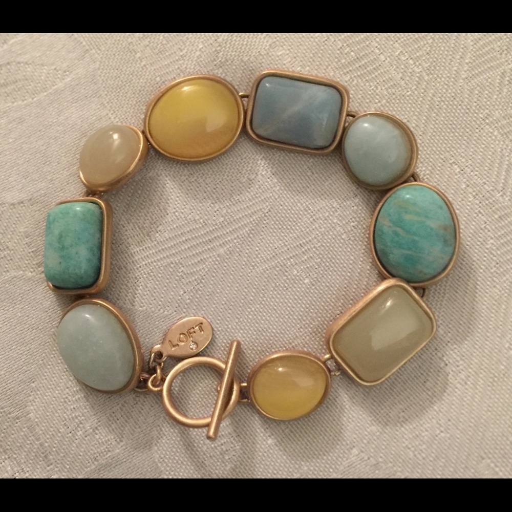 Loft Signed Cabochon Toggle Hook Bracelet - image 1